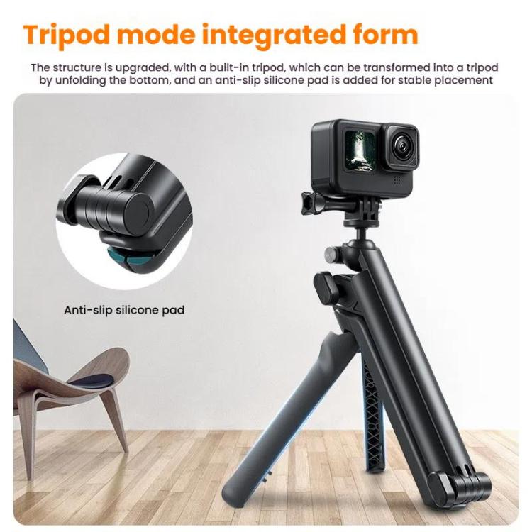 TELESIN Tri-folding Tripod For Sports Camera Mobile Phone Selfie Stand Desktop Fixed Bracket(Black) - free shipping - PMC Jewellery - Order now!