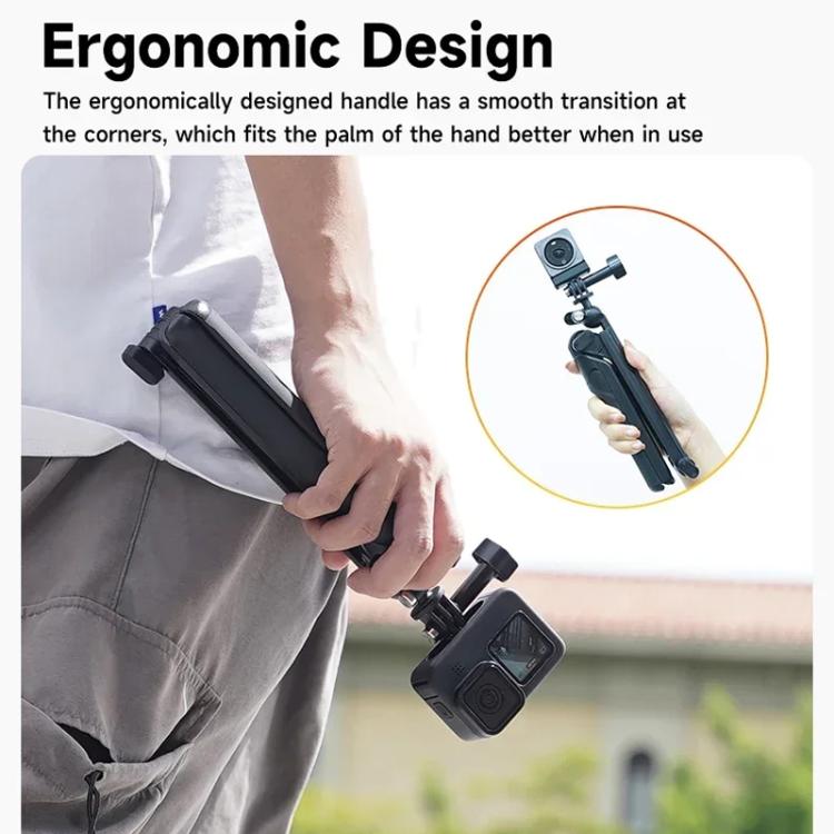 TELESIN Tri-folding Tripod For Sports Camera Mobile Phone Selfie Stand Desktop Fixed Bracket(Black) - free shipping - PMC Jewellery - Order now!