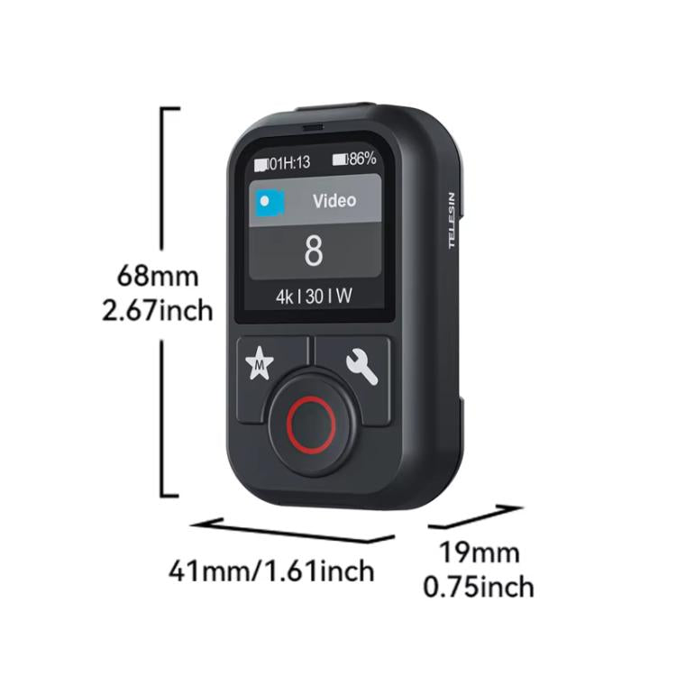TELESIN T13 60m Sports Camera Wireless Bluetooth Remote Control For GoPro HERO13 Black /12 Black /11 Black /10 Black /9 Black /8 Black /Max(Black)