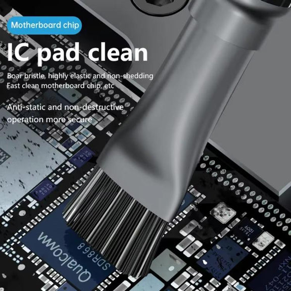MaAnt 2 In 1 Stiffened Cylinder Short Brush Cell Phone Repair Motherboard Cleaning Brush