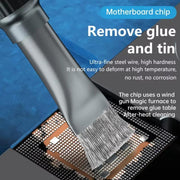 MaAnt 2 In 1 Stiffened Cylinder Short Brush Cell Phone Repair Motherboard Cleaning Brush