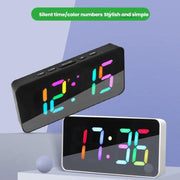 11 Colors Dynamic RGB Digital Alarm Clock 12/24H 6 Levels Brightness 2 Alarms Table Clock(Black Shell)