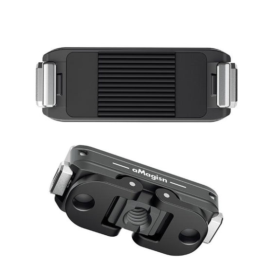 For DJI Osmo 360/Action 5 Pro/4/3 aMagisn Metal Magnetic Quick Release Mount Dual Interface Adapter(Black)