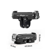 For DJI Osmo 360/Action 5 Pro/4/3 aMagisn Metal Magnetic Quick Release Mount Dual Interface Adapter(Black)