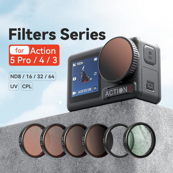 aMagisn Filter For DJI Action 5 Pro / 4 / 3, Spec: ND8+16+32+CPL