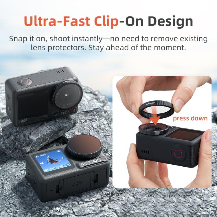 aMagisn Filter For DJI Action 5 Pro / 4 / 3, Spec: ND8+16+32+CPL - free shipping - PMC TechLife - Order now!
