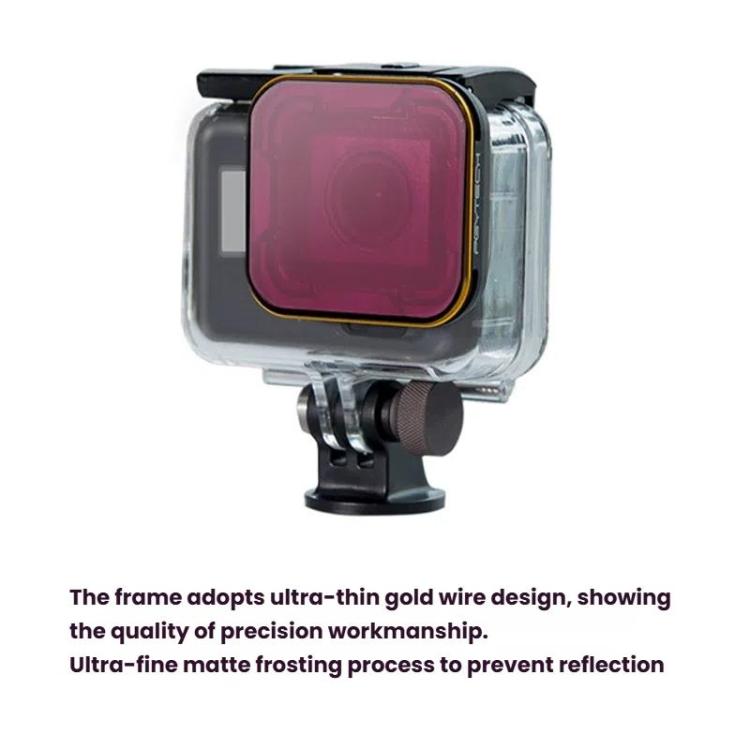 For GoPro 5/6 PGYTECH Deep Diving Snorkeling Filter Waterproof Case(Red) - free shipping - PMC Jewellery - Order now!