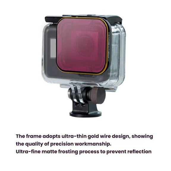For GoPro 5/6 PGYTECH Deep Diving Snorkeling Filter Water-resistant Case(Red)
