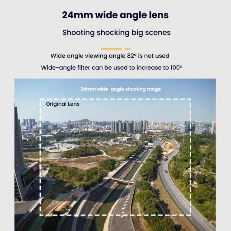 For DJI Flip RCSTQ 24mm100 Degree Wide Angle Filter Aluminum Alloy Frame Ultra Wide Angle(Wide Angle+Aluminum Frame)
