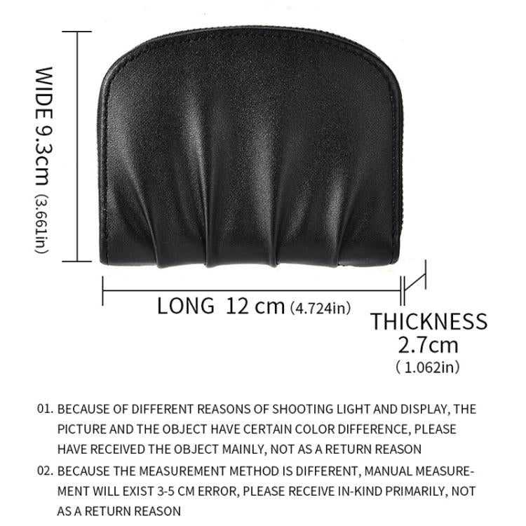 Women Wallet Pleated Sense PU Zipper Short Wallet Simple Solid Color Coin Purse(Beige) - free shipping - PMc TechLife - Order now!