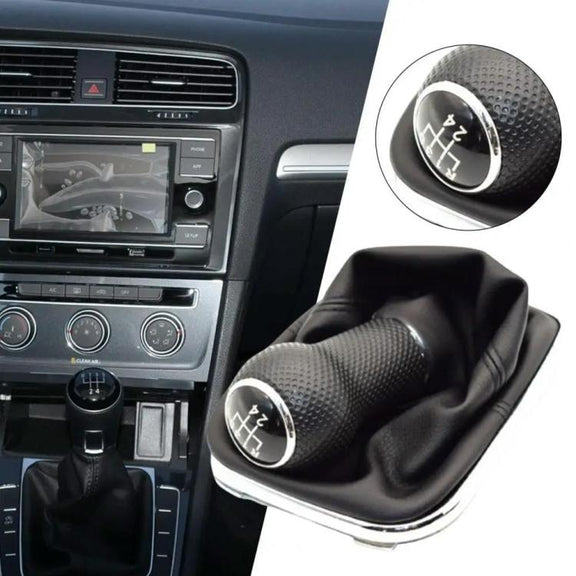 For Volkswagen Golf MK4 Gear Lever Hand Ball, Caliber: 23mm(Electroplating Black Line 6 Speed)