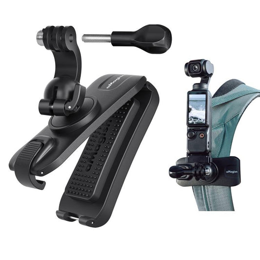 aMagisn 360-degree Rotation Ball Head Backpack Clip for Camera & Smartphone(Black) - free shipping - PMC Jewellery - Order now!