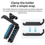 aMagisn 360-degree Rotation Ball Head Backpack Clip for Camera & Smartphone(Black)