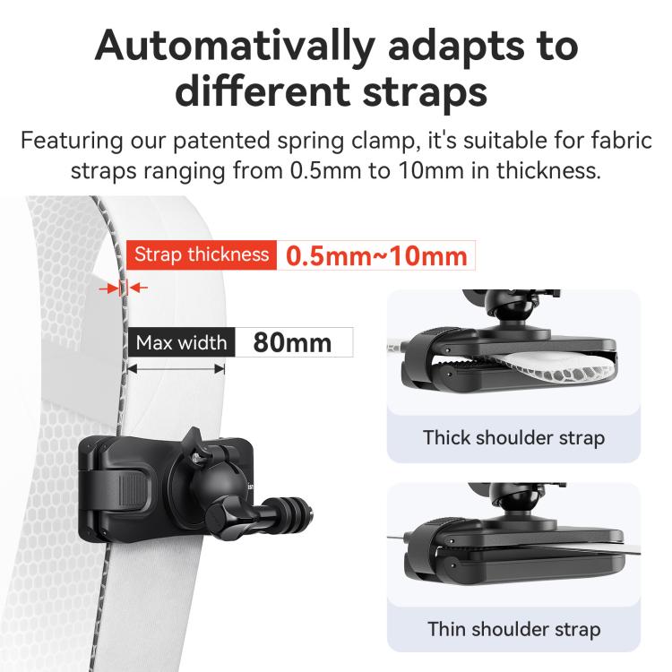 aMagisn 360-degree Rotation Ball Head Backpack Clip for Camera & Smartphone(Black) - free shipping - PMC Jewellery - Order now!