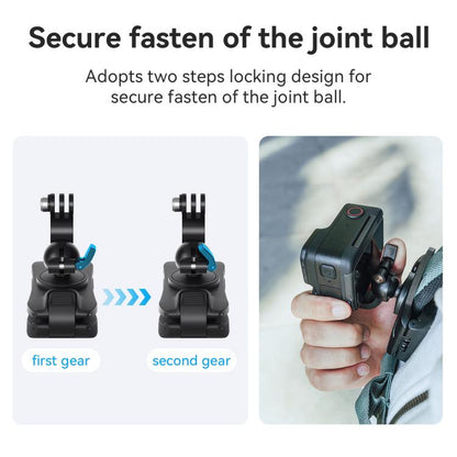 aMagisn 360-degree Rotation Ball Head Backpack Clip for Camera & Smartphone(Black) - free shipping - PMC Jewellery - Order now!
