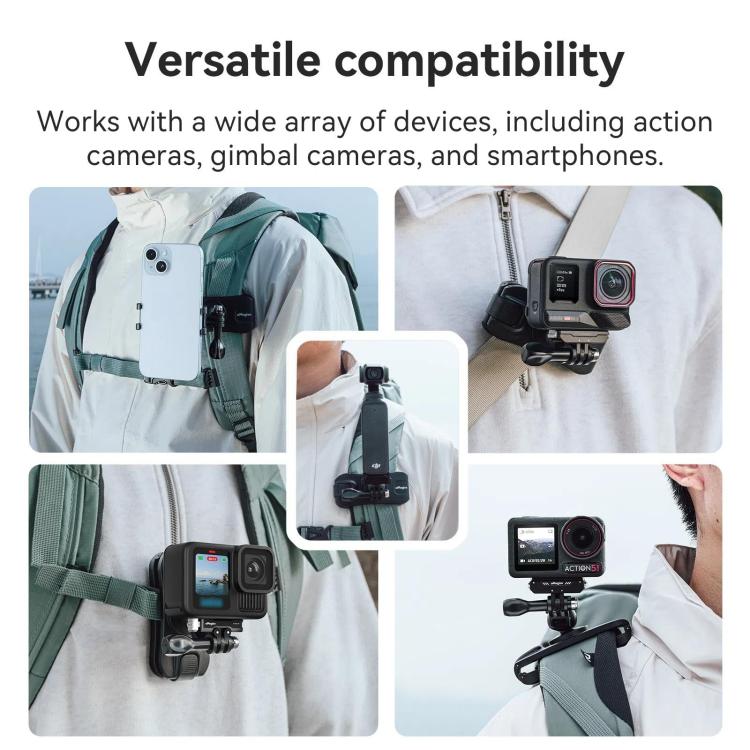 aMagisn 360-degree Rotation Ball Head Backpack Clip for Camera & Smartphone(Black) - free shipping - PMC Jewellery - Order now!
