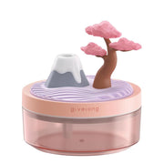 Givelong Mini Portable Landscape Humidifier Plant Pot Hydrator Mister USB Car Spray Aromatherapy Diffuser(Cherry Tree)
