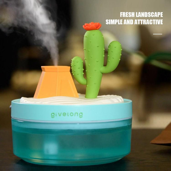 Givelong Mini Portable Landscape Humidifier Plant Pot Hydrator Mister USB Car Spray Aromatherapy Diffuser(Pine Tree)