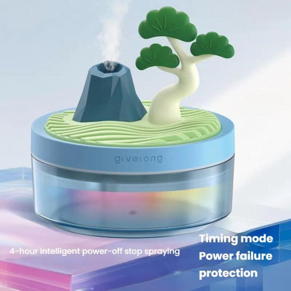 Givelong Mini Portable Landscape Humidifier Plant Pot Hydrator Mister USB Car Spray Aromatherapy Diffuser(Pine Tree)