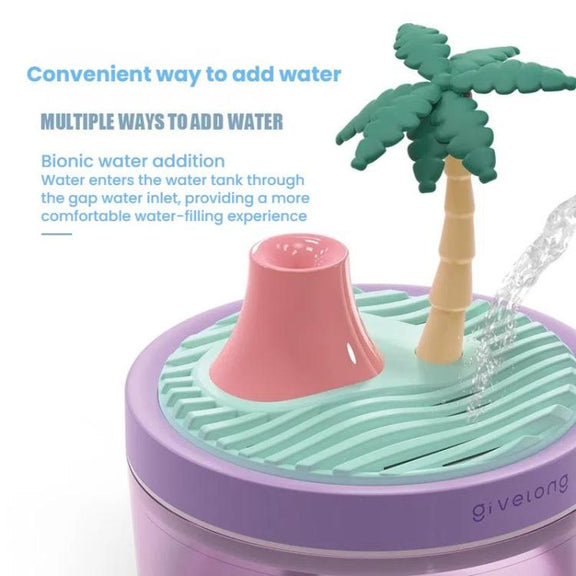 Givelong Mini Portable Landscape Humidifier Plant Pot Hydrator Mister USB Car Spray Aromatherapy Diffuser(Pine Tree)
