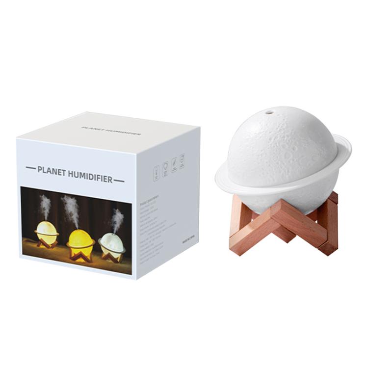 Humidifier USB Large Mist Volume Ambient Light Home Car Aromatherapy Humidifier Decoration Ornament(Moon Planet)
