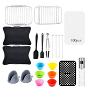 22 In 1 Air Fryer Accessories Set Airfryer Mold Liner Reusable Oven Grill Baking Rack