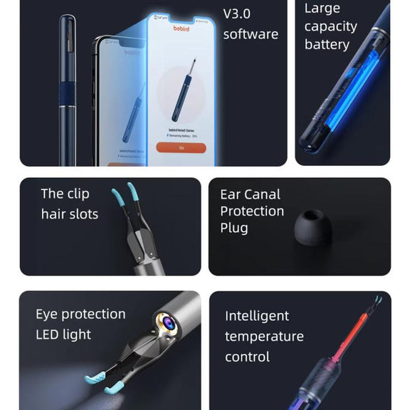 Bebird Note5 Pro Visual Ear Scoop Ear Picking Tool Cleaning Set(Arctic Blue)