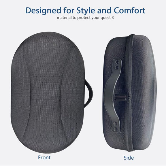 For Meta Quest 3 VR Glasses Storage Case EVA Anti-Pressure Hard Shell Storage Bag(Carbon Fiber Black)