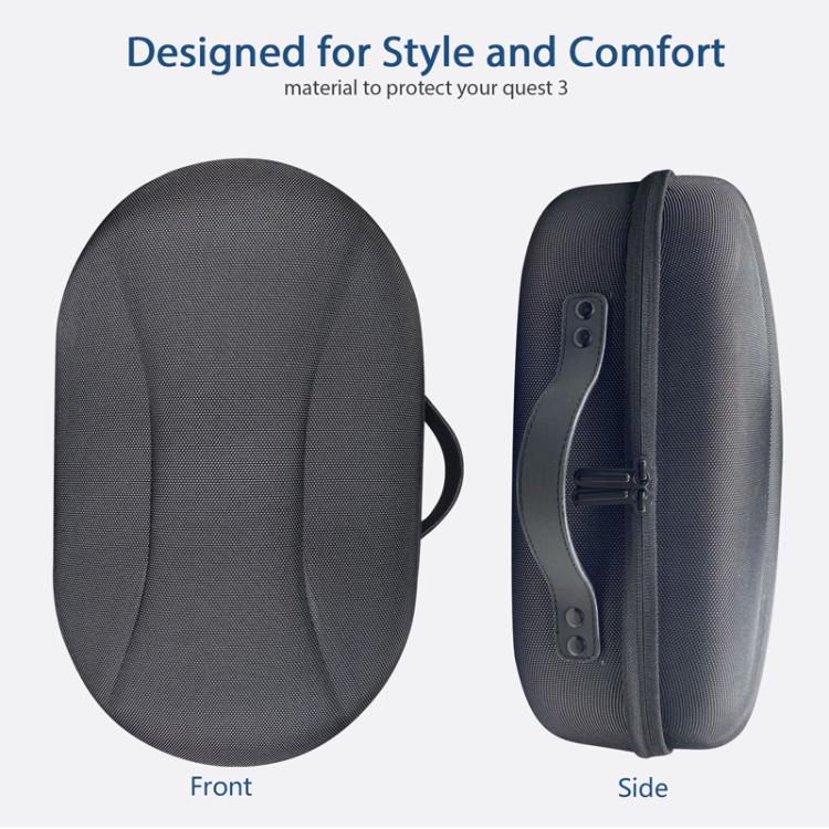 For Meta Quest 3 VR Glasses Storage Case EVA Anti-Pressure Hard Shell Storage Bag(Carbon Fiber Black)