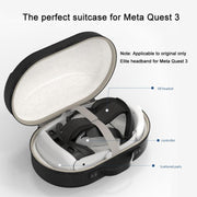For Meta Quest 3 VR Glasses Storage Case EVA Anti-Pressure Hard Shell Storage Bag(Carbon Fiber Black)