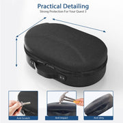 For Meta Quest 3 VR Glasses Storage Case EVA Anti-Pressure Hard Shell Storage Bag(Carbon Fiber Black)
