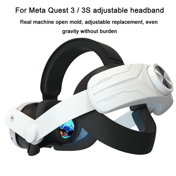 For Meta Quest 3 / 3S Adjustable Headband No Face Pressure VR Head Strap Accessories(Black)