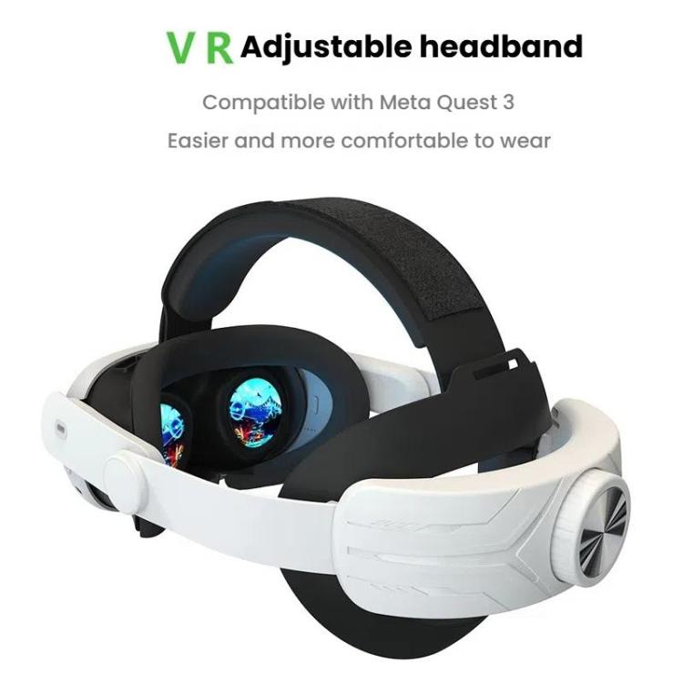 For Meta Quest 3 / 3S Adjustable Headband No Face Pressure VR Head Strap Accessories(White) - free shipping - PMc TechLife - Order now!