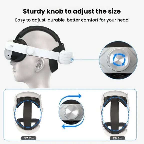For Meta Quest 3 / 3S Adjustable Headband No Face Pressure VR Head Strap Accessories(White)