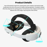 For Meta Quest 3 / 3S Adjustable Headband No Face Pressure VR Head Strap Accessories(Black)