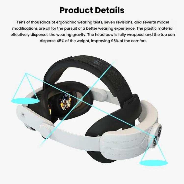 For Meta Quest 3 / 3S Adjustable Headband No Face Pressure VR Head Strap Accessories(Black)