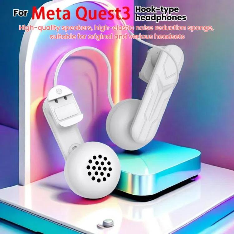 For Meta Quest 2 / 3 Independent Headphones Headband High Sound Speaker VR Accessory(White)