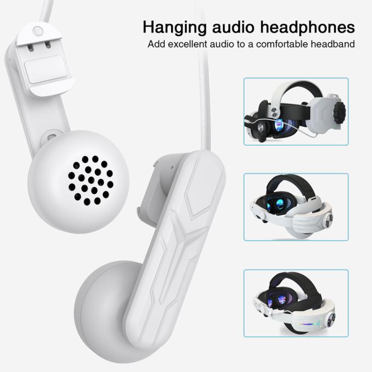 For Meta Quest 2 / 3 Independent Headphones Headband High Sound Speaker VR Accessory(White)