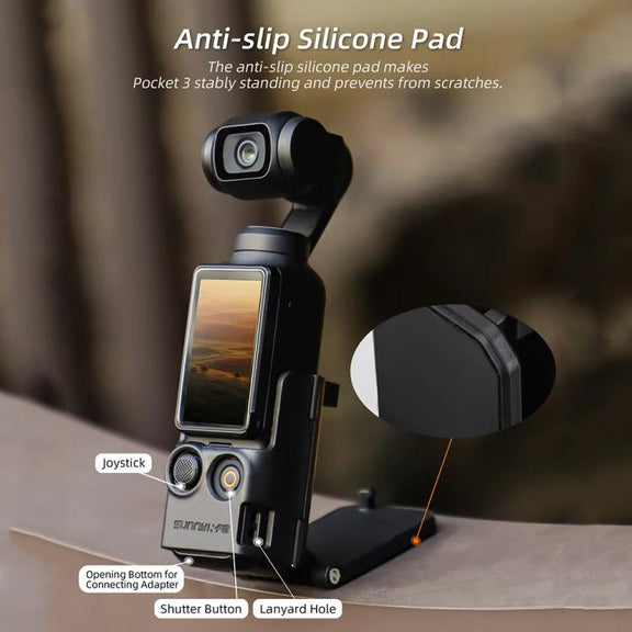 For DJI Osmo Pocket 3 Sunnylife OP3-ZJ761 Magnetic Stand Base Angle Adjustable Multi-functional Desktop Stand Accessories(Black)