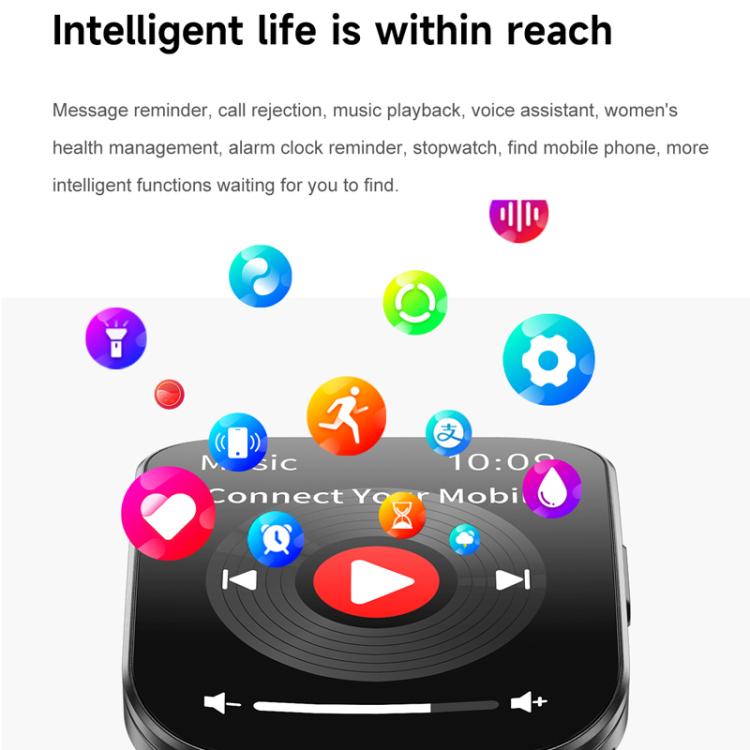 QS08 1.85 Inch Full-Screen Smart Watch with Real-Time Heart Rate/Blood Glucose/Blood Oxygen Monitor, SOS Alert, Sleep Tracking(Pink) - free shipping - PMC TechLife - Order now!