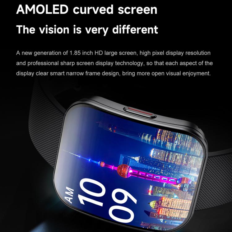 QS08 1.85 Inch Full-Screen Smart Watch with Real-Time Heart Rate/Blood Glucose/Blood Oxygen Monitor, SOS Alert, Sleep Tracking(Pink) - free shipping - PMC TechLife - Order now!