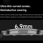 QS08 1.85 Inch Full-Screen Smart Watch with Real-Time Heart Rate/Blood Glucose/Blood Oxygen Monitor, SOS Alert, Sleep Tracking(Black)