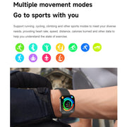 QS08 1.85 Inch Full-Screen Smart Watch with Real-Time Heart Rate/Blood Glucose/Blood Oxygen Monitor, SOS Alert, Sleep Tracking(Pink)