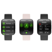 QS08 1.85 Inch Full-Screen Smart Watch with Real-Time Heart Rate/Blood Glucose/Blood Oxygen Monitor, SOS Alert, Sleep Tracking(Pink)