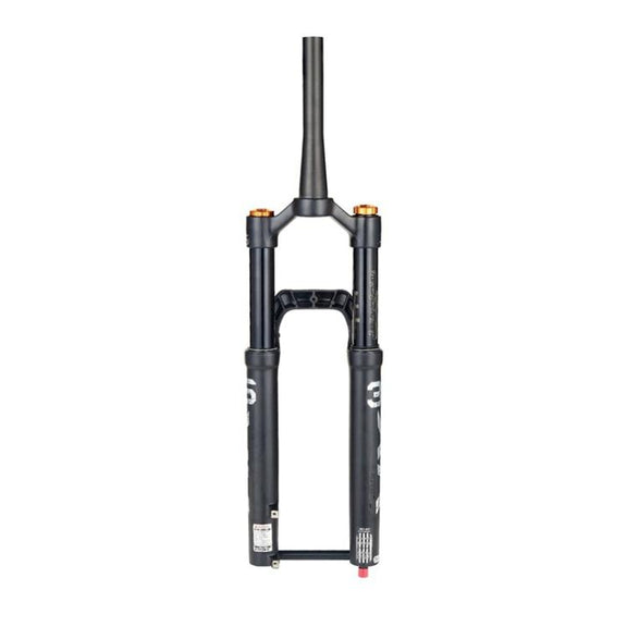 KRSEC XR36 Front Fork Straight Taper Tube Barrel Axle Mountain Bike Wire Damping Forks, Size: 29 inch(Black)