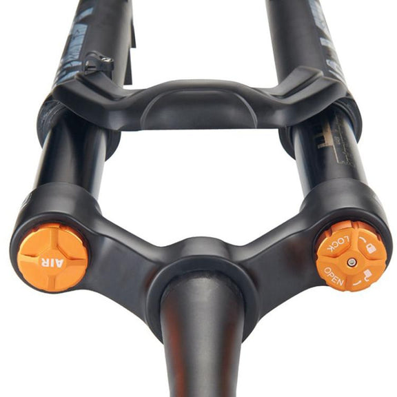 KRSEC XR36 Front Fork Straight Taper Tube Barrel Axle Mountain Bike Wire Damping Forks, Size: 29 inch(Black)