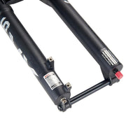 KRSEC XR36 Front Fork Straight Taper Tube Barrel Axle Mountain Bike Wire Damping Forks, Size: 29 inch(Black)