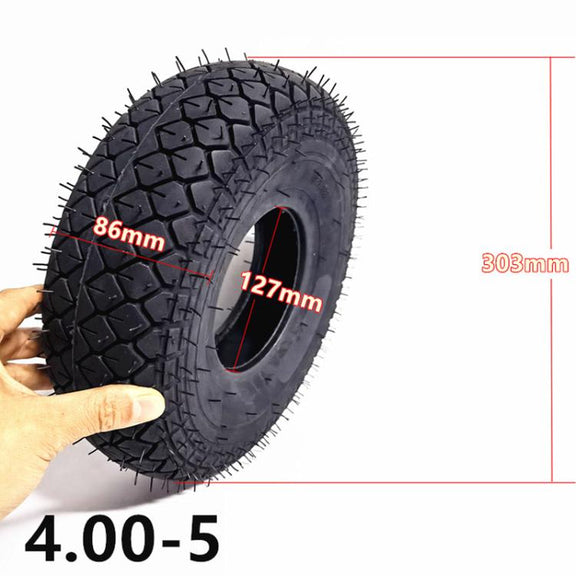 4.00-5 Electrical Bike 12inch Elderly Scooter Pneumatic Tire Accessories, Style: Inner And Outer Tire