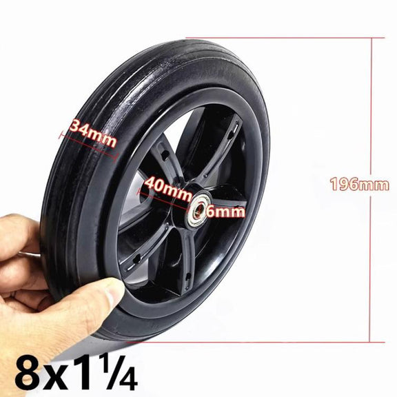 200 X 45 8 Inch Electrical Scooter Tires 8 X 1 1/4 Stroller Tire Accessories, Style: 6mm Solid Tire Whole Wheel