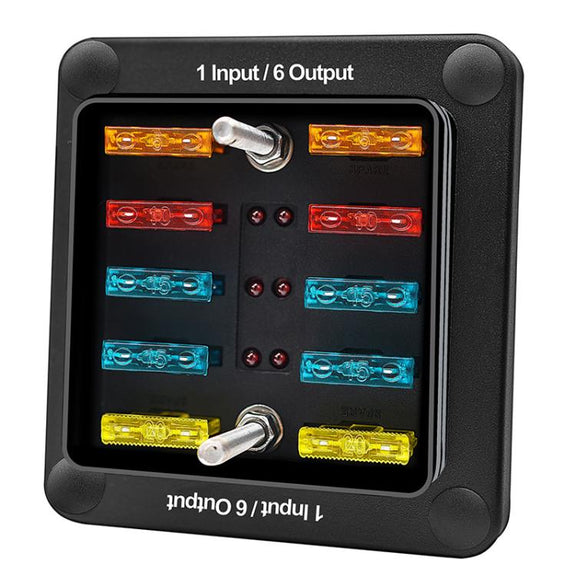 6-Way Water-resistant Fuse Box With LED Indicator And Sticker(ZH-1704A1)